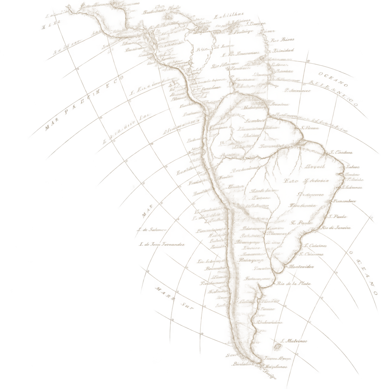 Mapa antigo do Brasil em gravura